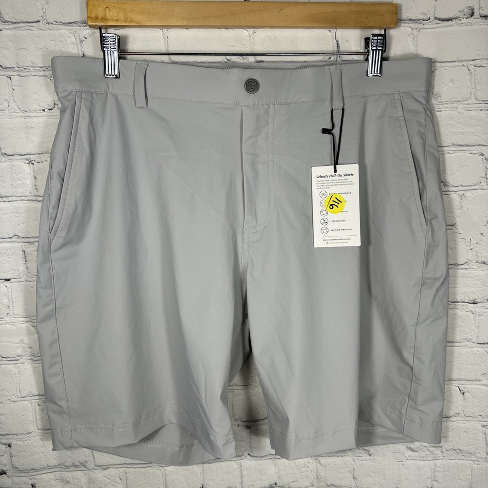 Collars and & Co Velocity Pull On Shorts XXL Gray Golf Stretch Wind Resistant